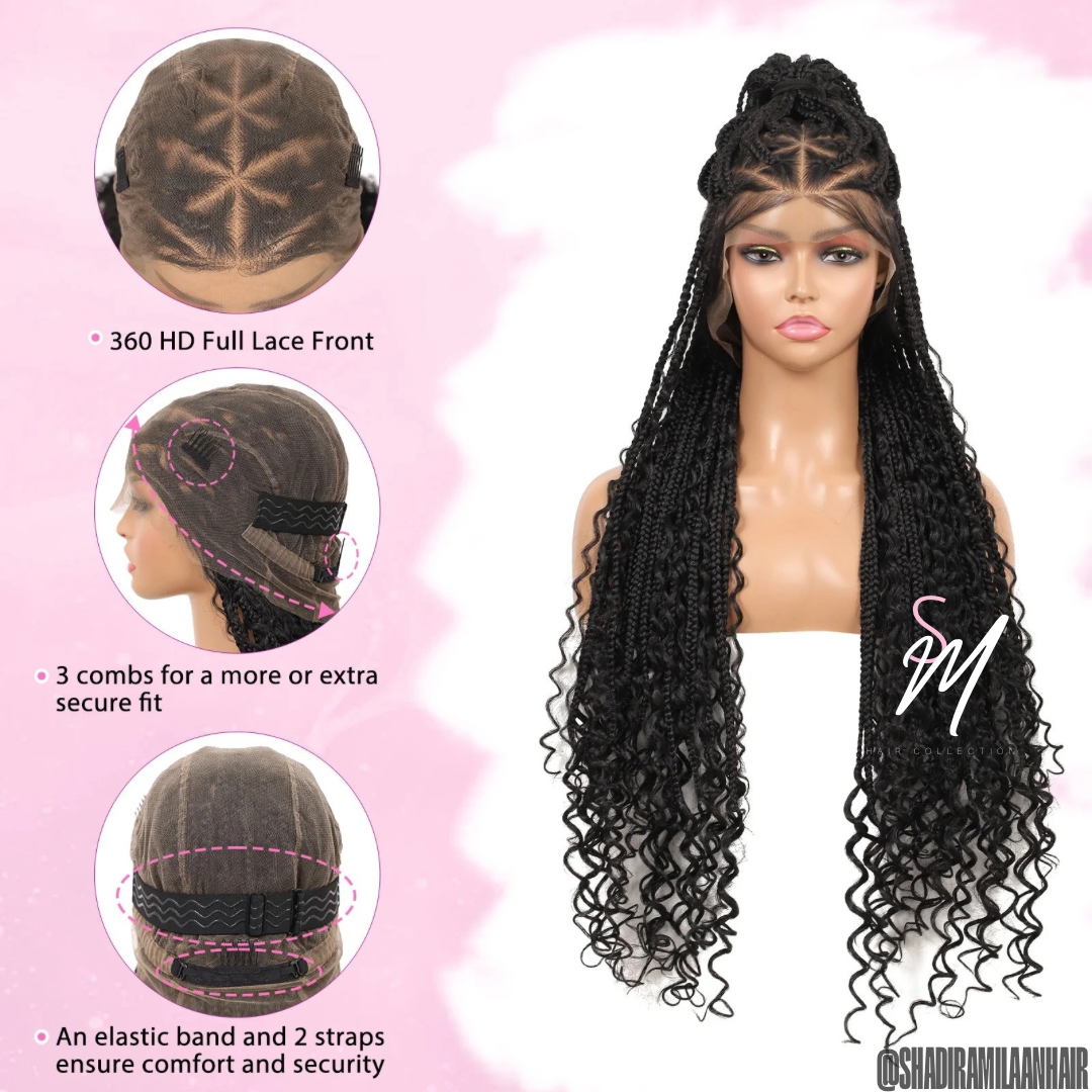 Triangle knotless boho wig