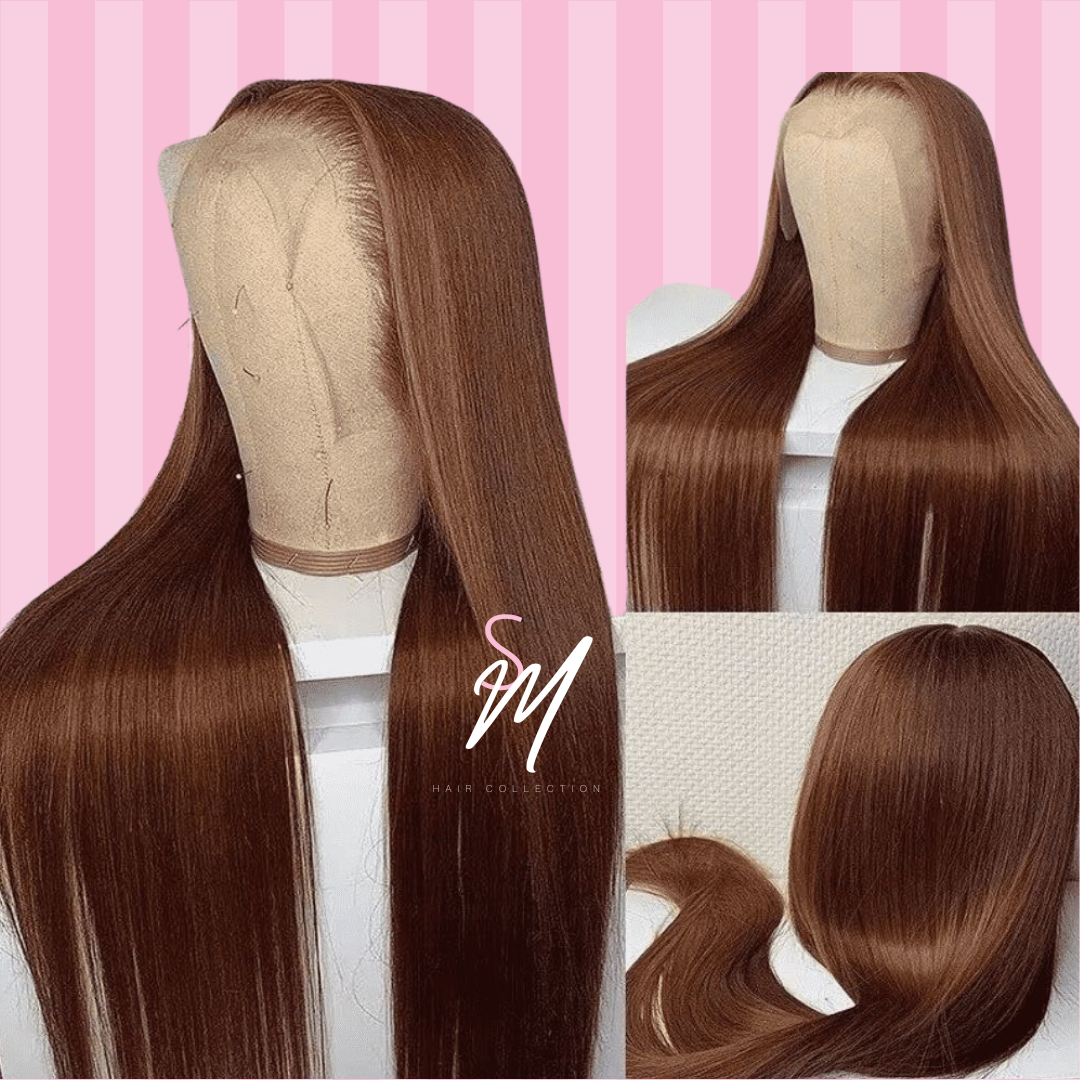 Chocolate brown straight wig